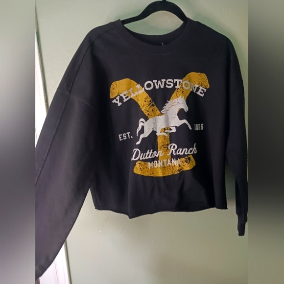 YELLOWSTONE long crop sweater NWOT - Picture 1 of 3